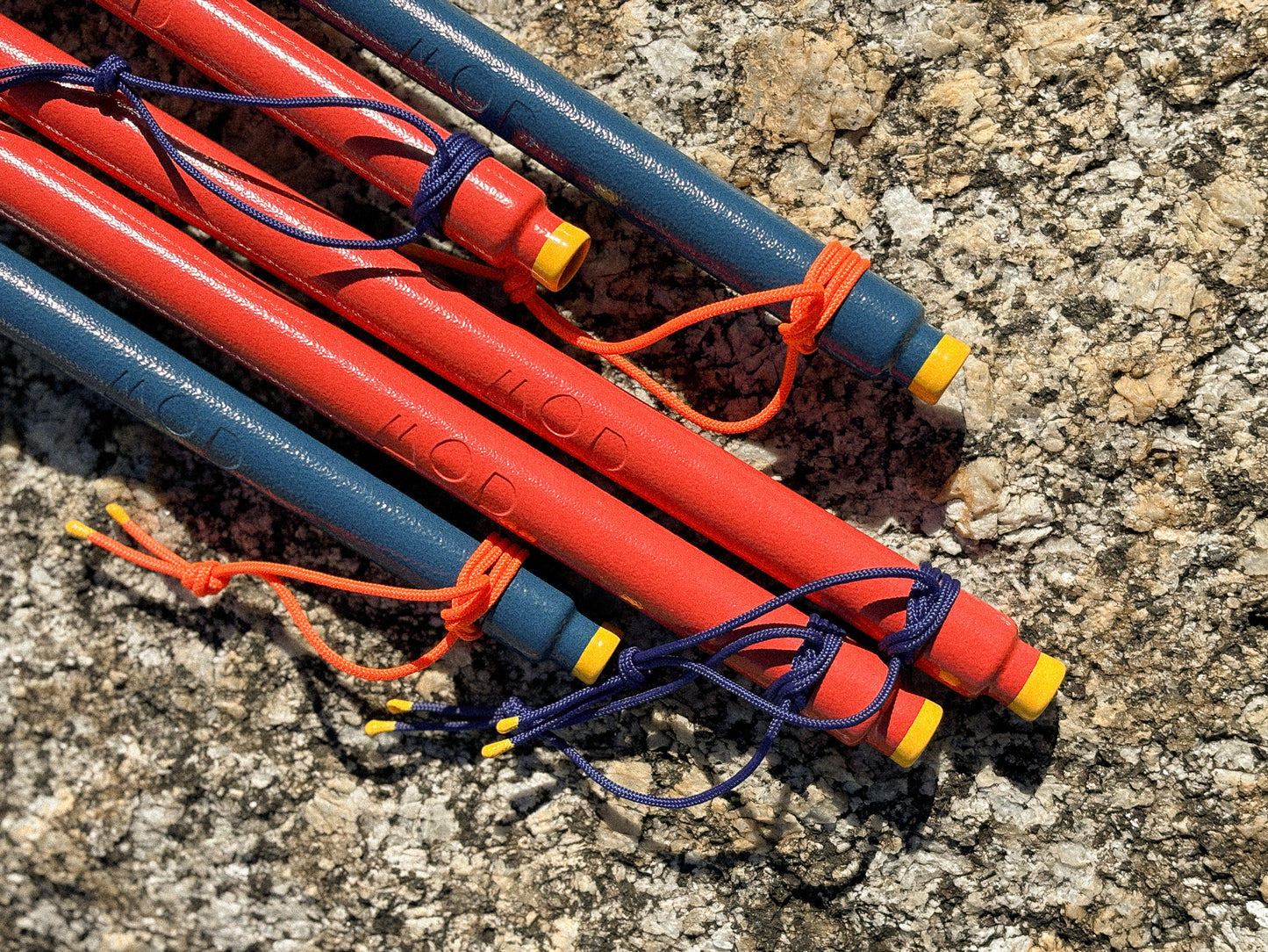 Firestick of Red and Blue details with rope handles