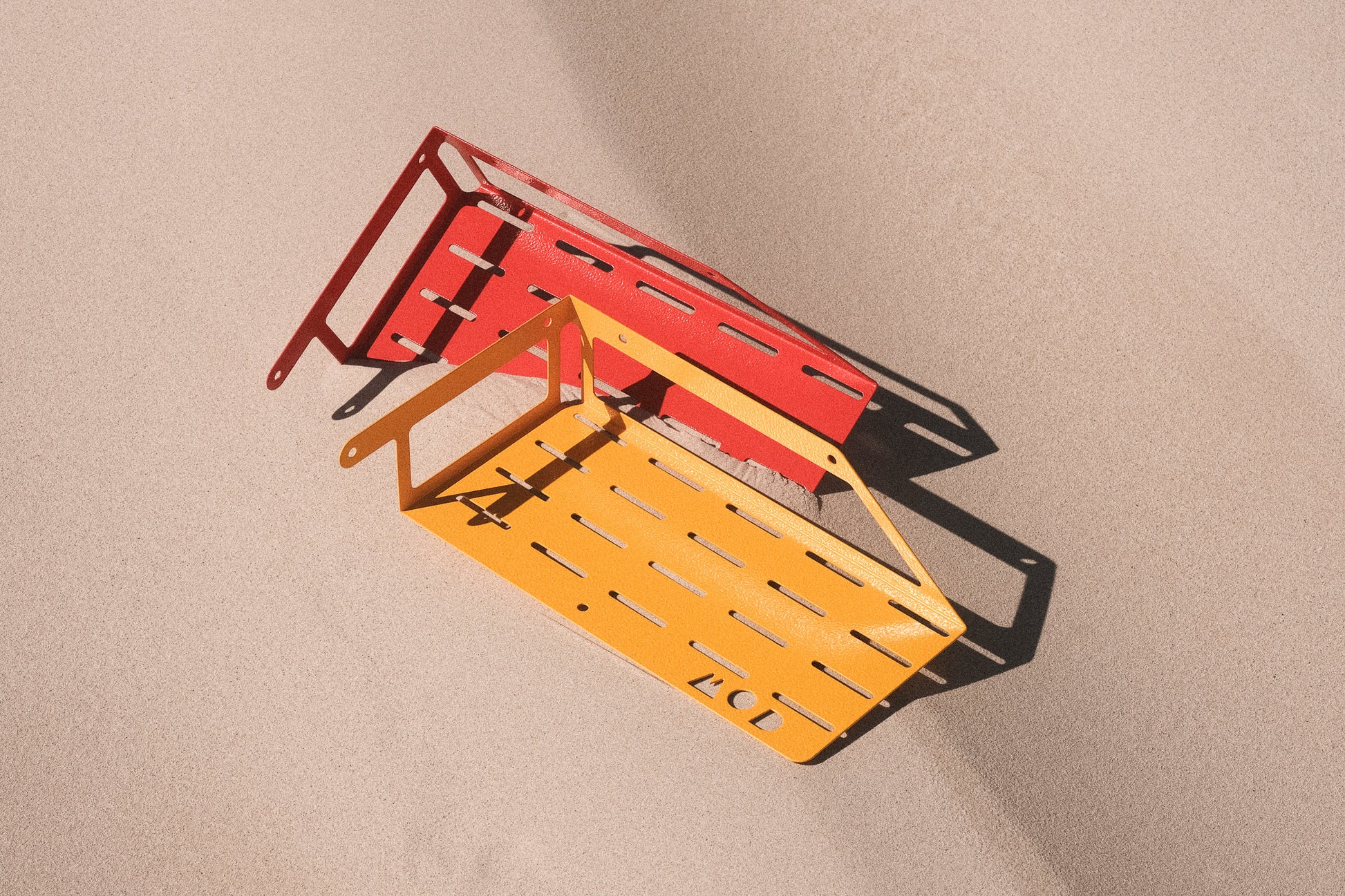 Engine Bay Mount in Red and Yellow product shot