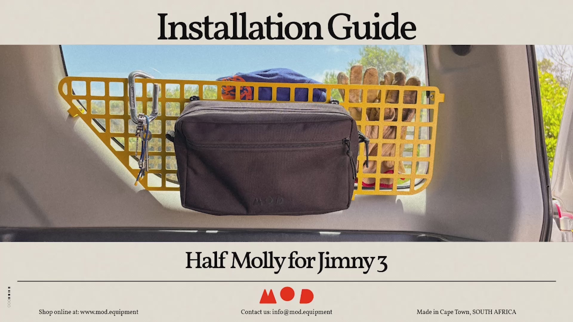 Video showing the installation of the Half Molly for Jimny 3