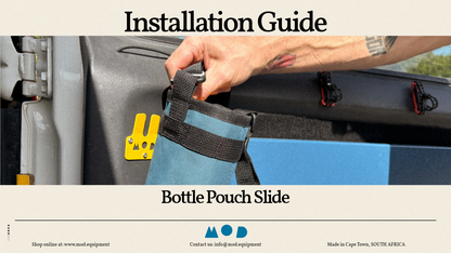Installation video showing how to install the MOD Bottle Pouch Slide in your Suzuki Jimny 