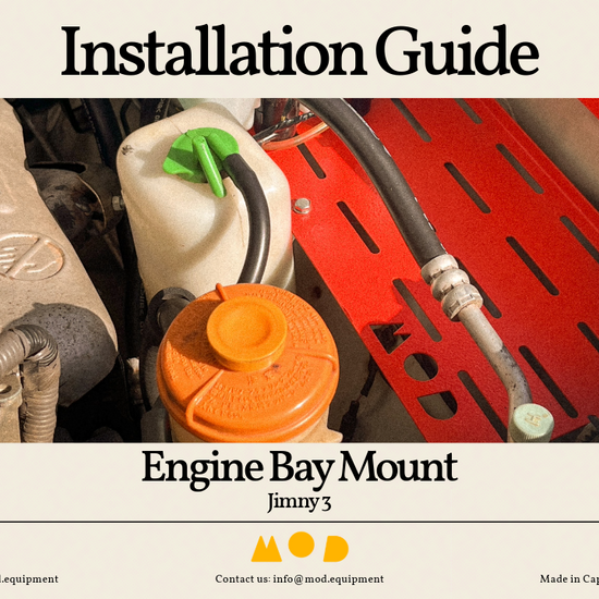 Video showing how to install the Engine Bay Mount into the Jimny 3 to install your air compressor