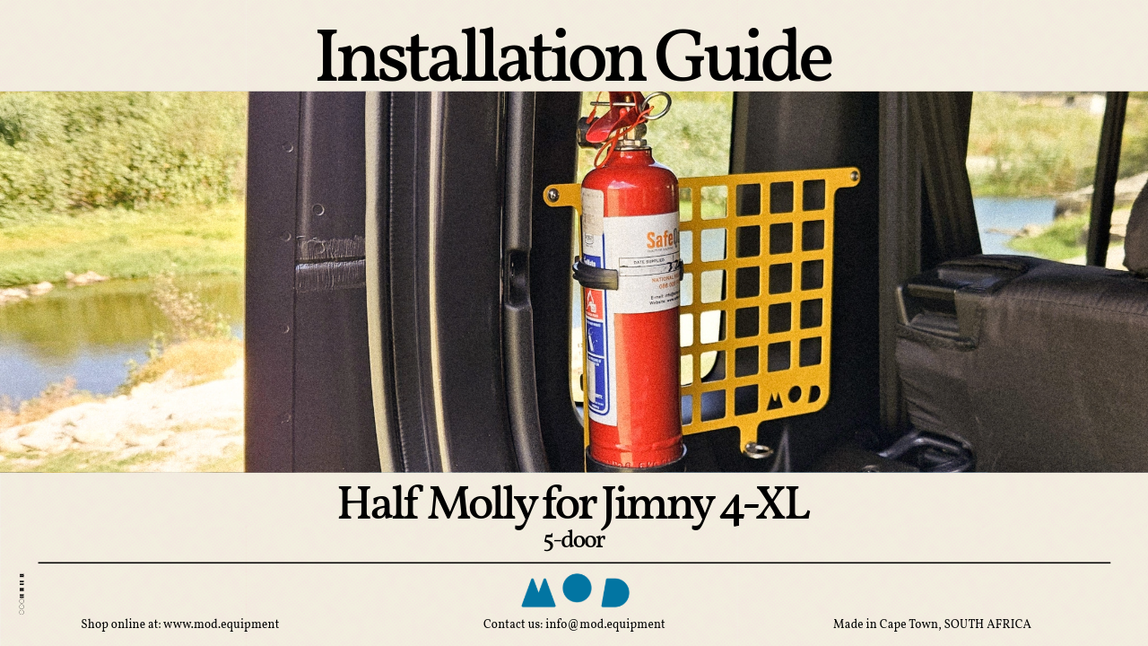 Installation guide for MOD molle panels in the rear windows of the Suzuki Jimny 5-door
