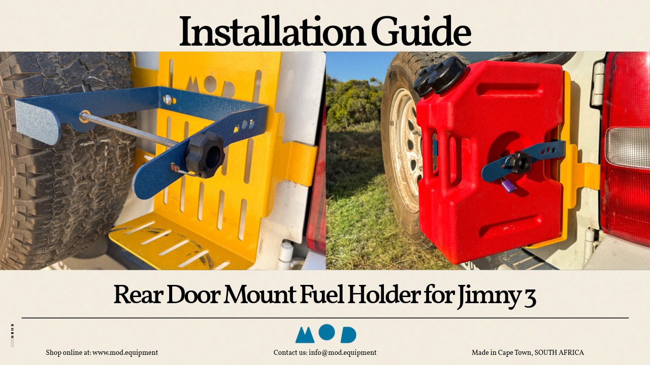 Rear Door Mount Fuel Holder on a Suzuki Jimny 3
